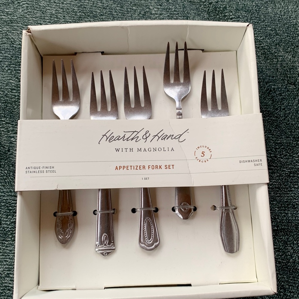 Appetizer forks  2 sets. 5 forks each